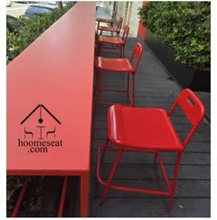 تصویر صندلی بار فلزی یاس پشتی دار 