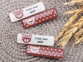 تصویر گل سر انبری خرس تدی (2 عددی) 