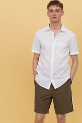 تصویر پیراهن کنف آستین کوتاه مردانه برند اچ اند ام H&M 