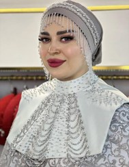 تصویر ست یقه حجاب و توربان مجلسی 