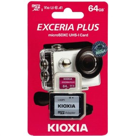 تصویر رم میکرو ۶۴ گیگ کیوکسیا Kioxia EXCERIA A1 U3 V30 C10 100MB/s + خشاب 