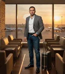 تصویر شلوار جین راسته مردانه نخ پنبه رانگلر رنگ اقیانوسی نخ دوخت طلایی مدل P-JRP-OT - W38L32 Wrangler Straight Jeans Active Ready Series