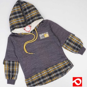 تصویر هودی چهارخانه پسرانه 