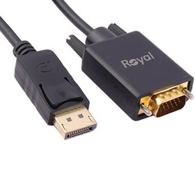 تصویر کابل تبدیل DisplayPort to VGA رویال طول 1.8 متری Royal Display To VGA 1.8m