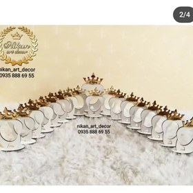 تصویر گیفت جشن دندونی سایز عکس 7x10 پک 5 عددی جنس ام دی اف و مولتی استایل طلایی 