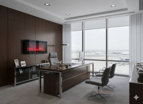 تصویر شومینه برقی 100×50 با گرما 