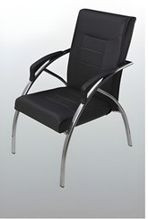 تصویر صندلی انتظار مدل W 200 - چرم / کروم(استیل) W 200 model waiting chair