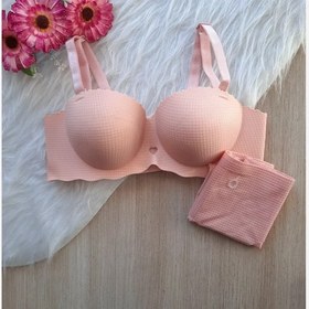 تصویر ست سوتین و شورت لیزری دخترانه سایز ۶۰ و ۶۵ رنگ کرم، مشکی، گلبهی، صورتی، آبی 