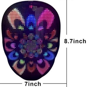 تصویر ماسک LED تغییر چهره LED Mask With Face Transforming-Light Up programmable mask,cool led mask,LED light up screen mask,led mad mask