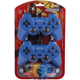 تصویر دسته بازی مچر مدل MR-58 بسته دو عددی Macher MR-58 Wired Gamepad