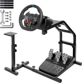 تصویر Racing Wheel Stand with Pro Shifter Mount for Logitech G20 G25 G27 G29/Fanatec/All Thrustmaster T300 T80 Adjustable Gaming Wheel Stand fits Driving Steering Simulator Cockpit Without Wheels amp Pedals - ارسال 15 الی 20 روز کاری 