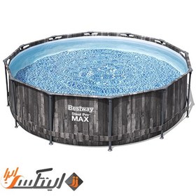 تصویر استخر پیش ساخته گرد بست وی طرح چوب Bestway 5614z
