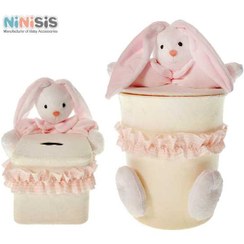 تصویر ست سطل و جادستمال اتاق کودک طرح خرگوش 