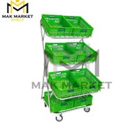 تصویر استند میوه 8 سبد فلزی چرخدار 