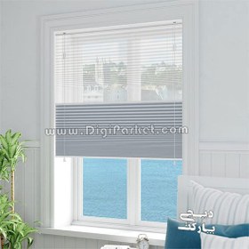 تصویر پرده پلیسه شب و روز پشت دری یک طرفه در 12 رنگ Night & Day Double Pleated Blinds