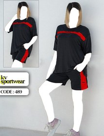 تصویر ست تیشرت شورتک ورزشی زنانه PUMA کد 001 PUMA womens sports t shirts shorts set code 001