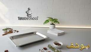 تصویر سینی پذیرایی استیل کاکتوس مدل لبه‌دار 