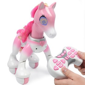 تصویر ربات اسباب بازی کنترلی شارژی مدل پونی یونیکورن صورتی Remote Control Unicorn_اسباب بازی 