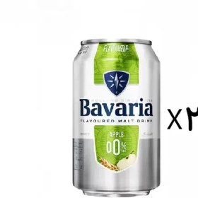 تصویر ماءالشعیر باواریا طعم سیب ۳۳۰ میلی لیتر باکس 24 عددی Beer Non Alcoholic Bavaria Apple 330 ml