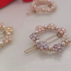 تصویر سنجاق سر چفتی فلزی حلقه شکوفه -107 