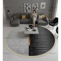 تصویر فرش گرد مدرن کد H447 