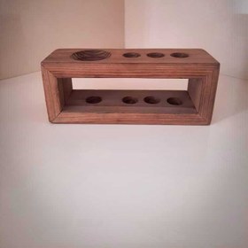 تصویر جا مسواکی چوبی wooden toothbrush holder