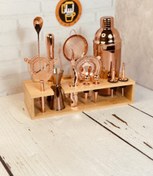 تصویر ست بار سرد رزگلد با استند 