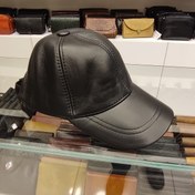 تصویر کلاه چرمی ورنی آستر پشمی مدل C377 Leather cap