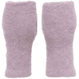 تصویر دستکش بافتنی مدل پرز بلند - صورتی - فری سایز 