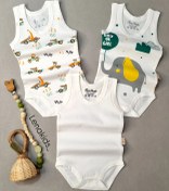 تصویر بادی رکابی نوزادی نخ پنبه مناسب فصل گرما و سرما - سایز 