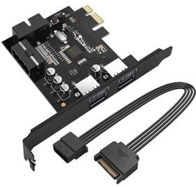 تصویر هاب دو پورت اینترنال USB 3.0 اوریکو ORICO PVU3-2O2I 2 Port USB3.0 PCI-E 