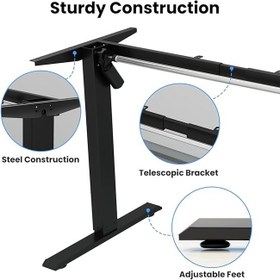 تصویر پایه فریم میز تنظیم ارتفاع دار برقی مدل Standing Desk SM38 