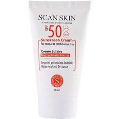 تصویر کرم ضدآفتاب اسکن اسکین  پوست نرمال تا مختلط بی رنگ 40 میل Scan Skin Sunscreen Cream for Normal to Combination 40ml