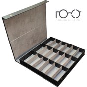 تصویر فایل عینک آفتابی ۱۸ تایی رویه چرم مصنوعی رنگ مشکی 