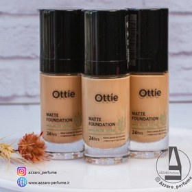 تصویر کرم پودر اوتی ottie مدل 24 ساعته شماره 100 حجم 30 میل Ottie powder cream 24 hour model number 100 volume 30 ml