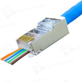 تصویر سوکت شبکه میان گذر ته باز CAT6 SFTP 