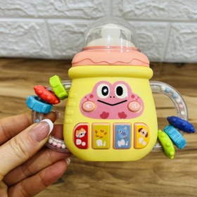 تصویر شیشه شیر جغجغه ای موزیکال چراغدار 