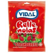 تصویر پاستیل اسپانیایی فاقد گلوتن ویدال Vidal Jelly Filled Strawberries طرح توت فرنگی 90 گرم 