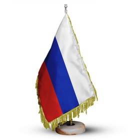 تصویر پرچم و نشان رومیزی روسیه مجموعه دو عددی - بدون ریشه Table flag "Russia"