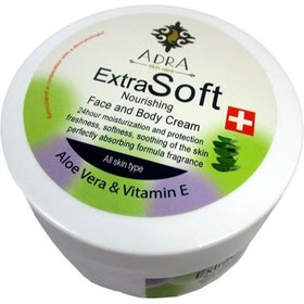 تصویر کرم مرطوب کننده اکستراسافت آلوئه ورا 200میل آدرا Adra Extra Soft Aloevera Face And Body Cream 200ml