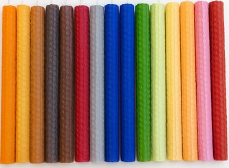 تصویر بسته ۲۰ عددی شمع موم عسل رنگارنگ بیزوکس 