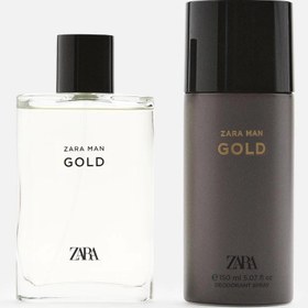 تصویر عطر مردانه زارا مدل گلد همراه با اسپری گلد ZARA MAN GOLD + DEODORANT SPRAY