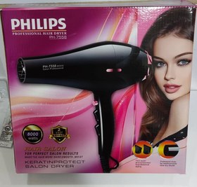 تصویر سشوار حرفه ای فیلیپس مدل ph_7558 ا professional hair dryer PHILIPS ph_7558 طراحی ظاهری شیک و ارگونومیک 3 درجه دما و دو درجه سرعت فیلتر هوای قابل جدا شدن دکمه ی هوای سرد فناوری تولید یون دارای سری متمرکز کننده هوا موتور AC قدرتمند طول سیم 1.9 متر