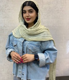 تصویر شال کنفی حصیری - کرم 