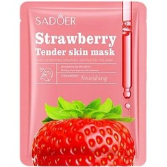 تصویر ماسک ورقه ای صورت سادور توت فرنگی نرم کننده و مرطوب کننده وزن ۲۵ گرم 