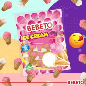 تصویر پاستیل بستنی قیفی ببتو 80 گرم ا Bebeto funnel ice cream pastille 80gr Bebeto funnel ice cream pastille 80gr