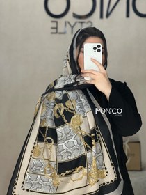 تصویر شال نخی مشکی کد2446 