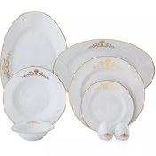 تصویر سرویس چینی زرین 6 نفره غذاخوری کوئین طلایی (28 پارچه) Zarin Iran ItaliaF Queen-Gold 28 Pieces Porcelain Dinnerware Set