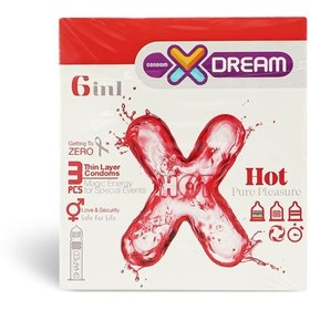 تصویر کاندوم 3عددی داغ تنگ کننده تاخیری خاردار شیاردار Hot ایکس دریم X Dream Hot Condom 3pcs