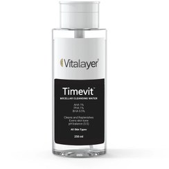 تصویر محلول پاک کننده آرایش تایم ویت ویتالیر Timevit Exfoliating Micellar Water VITALAYER